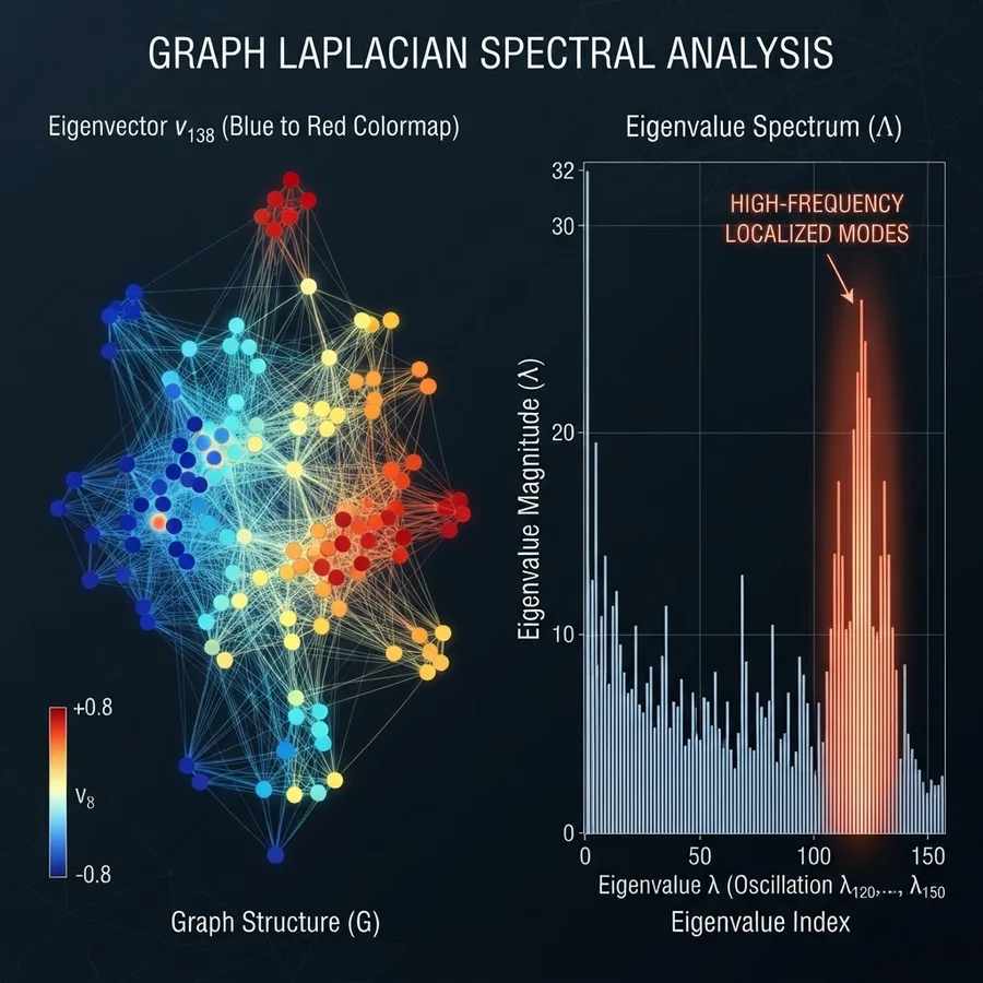 Spectral graph Laplacian analysis on a sensor grid